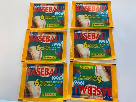 1996 Panini Baseball Stickers Lot of 6 Sealed Packs