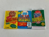 1990 Fleer Baseball, Basketball and Football Lot of 3 SEALED Wax Packs
