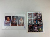 1991 Legends Sports Lot of 2 Uncut Sheets of Postcards and trading cards