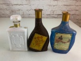Lot of 3 vintage Decanter Bottles-Jim Beam and J.W. Dants