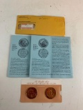 Franklin Mint History of the United States 1866 & 1867 Solid Bronze Coins NEW in package