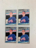 JOHN SMOLTZ Lot of 4 ROOKIE Cards 1989 Fleer Baseball