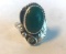 Sterling Silver Ring with Malachite Center Stone Size 9