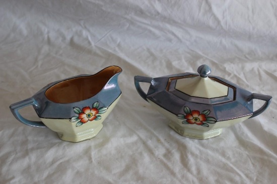 Vintage 1950s Egg Shell Creamer and Sugar