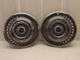 Two Chevy 14'' hubcaps from the 60s or 70s