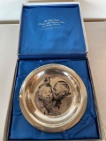 Sterling Silver Franklin Mint Norman Rockwell Christmas Plate 1970