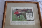 Antique Golf Parody From Perrier Water Advertising Framed