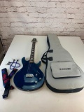 Line 6 Variax Blue Electric Guitar with case AUTOGRAPH Signed