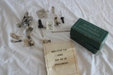 Box Lot of Sewing Machine Attachments With Use Booklet