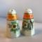 Set of Ceramic Salt and Pepper Shakers with Flowers and Birds Painted on the Fronts 3