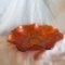 Vintage Orange Carnival Glass Decorative Candy Dish