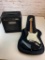 FENDER Squier Strat Electric Guitar with Case and a Fender Rumble 15 Bass Combo Amp