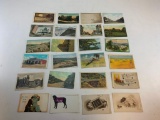 Lot of 24 Antique Used Postcards with Stamps 1910-1915