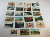 Lot of 23 Antique Used Postcards with Stamps 1909-1951