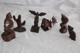 6 Ironwood America Indian Style Carvings