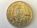 1966 Australia Elizabeth II 50 Cent 80% Silver Coin