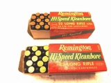 2 BOXES VINTAGE REMINGTON 22 CAL HI-SPEED KLEANBORE AMMO