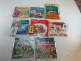 Lot of 8 Walt Disney Book on Cassettes and 45 RPM Records