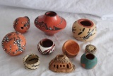 Lot of 10 Vintage Small Bowls Navajo Mostly all Signed