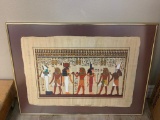 Egyptian Art On Papyus Framed