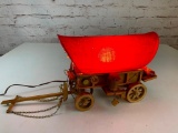 Vintage Wooden Covered Wagon Western Decoration Light Up