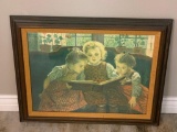 Frame print of Children Reading A Book