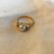 18KT Gold- Electroplated Ring with Pearl Center Stone and Surrounding Purple Gems