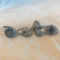 Lot of 4 Misc. Silver-Toned Rings with Blue and Faux-Diamond Center Gems