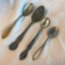 Lot of 4 Misc. Silver-Toned Vintage Dessert Spoons