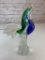Vintage Handblown MURANO Art Glass Colorful ROOSTER COCKEREL Figurine with Label