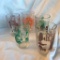 Lot of 5 Similar Shot Glasses with Colorful Pictures Printed Around the Outside