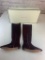 LEON MAX COLLECTION Plum Leather Lolapny Over The Knee Boots Plum Color Size 8.5 with Box