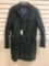 Bruno Magli Dark Grey Long Leather Suede jacket Size 40 NEW with tag