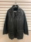COACH D6K-0975 Men's Button Up Black Leather Jacket Size Medium