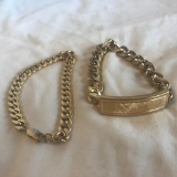 Lot of 2 Similar Gold-Toned Chain Bracelets