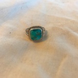 Sterling Silver Ring with Turquoise Center Stone