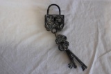 Large Faux Metal Decorative Lock and Key