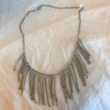 Silver-Toned Chain Plate Choker Costume Necklace