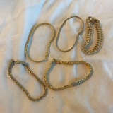 Lot of 5 Misc. Gold-Toned Chain Costume Bracelets