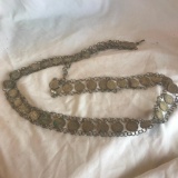 Silver-Toned Coin Chain Costume Belt