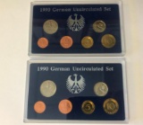 Lot of 2 1990 German Uncirculated Set of 6 Coins