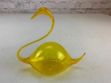 Yellow Blown Glass SWAN Figure