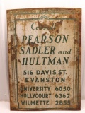 Vintage metal sign from Evanston ILL
