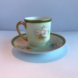 H&Co. Bavaria Hand Painted Small Teacup and Saucer Set