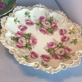 White M.Z. Austria Rose Plate with Ornate Edges