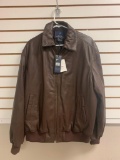 Faconnable Soft Leather Brown Jacket NEW with tag Men's Size Large