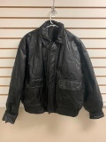 COACH 0001-414 Men's Zip Up lined Black Leather Jacket Size Medium