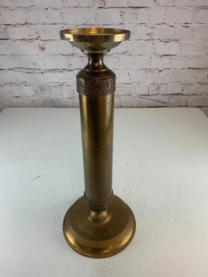 Large Solid Brass Candle Holder 20.5"