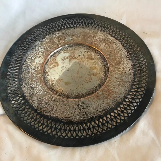 Vintage Genuine Ornate Pewter Decorative Plate 10" Across