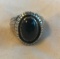 Sterling Silver Ring with Large Black Center Stone Size 11 | 10.10 grams